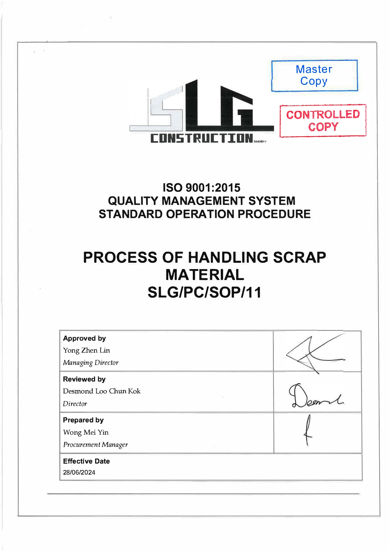 SLG-PRO-SOP Page 1